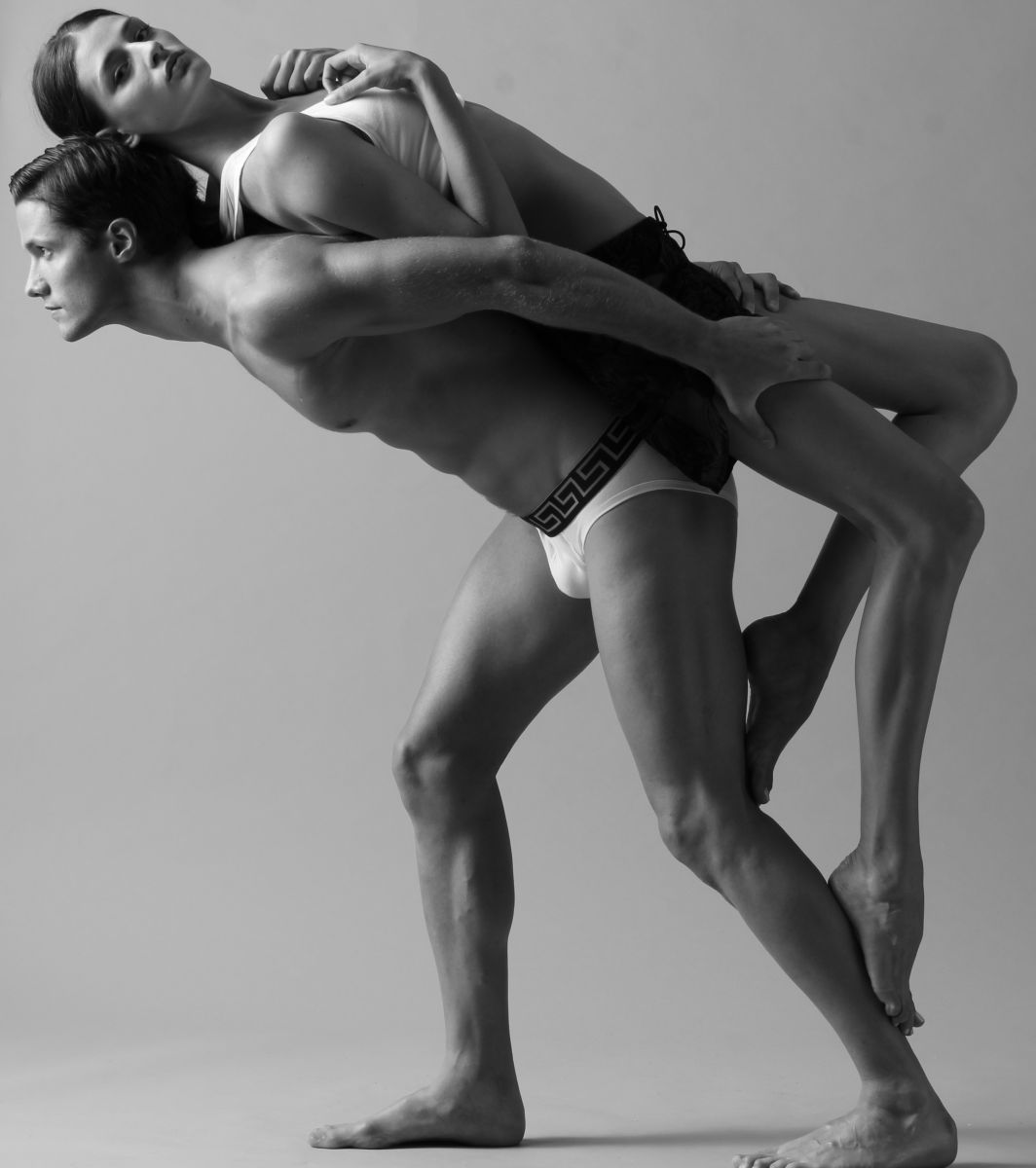 black and white couple in studio in milan