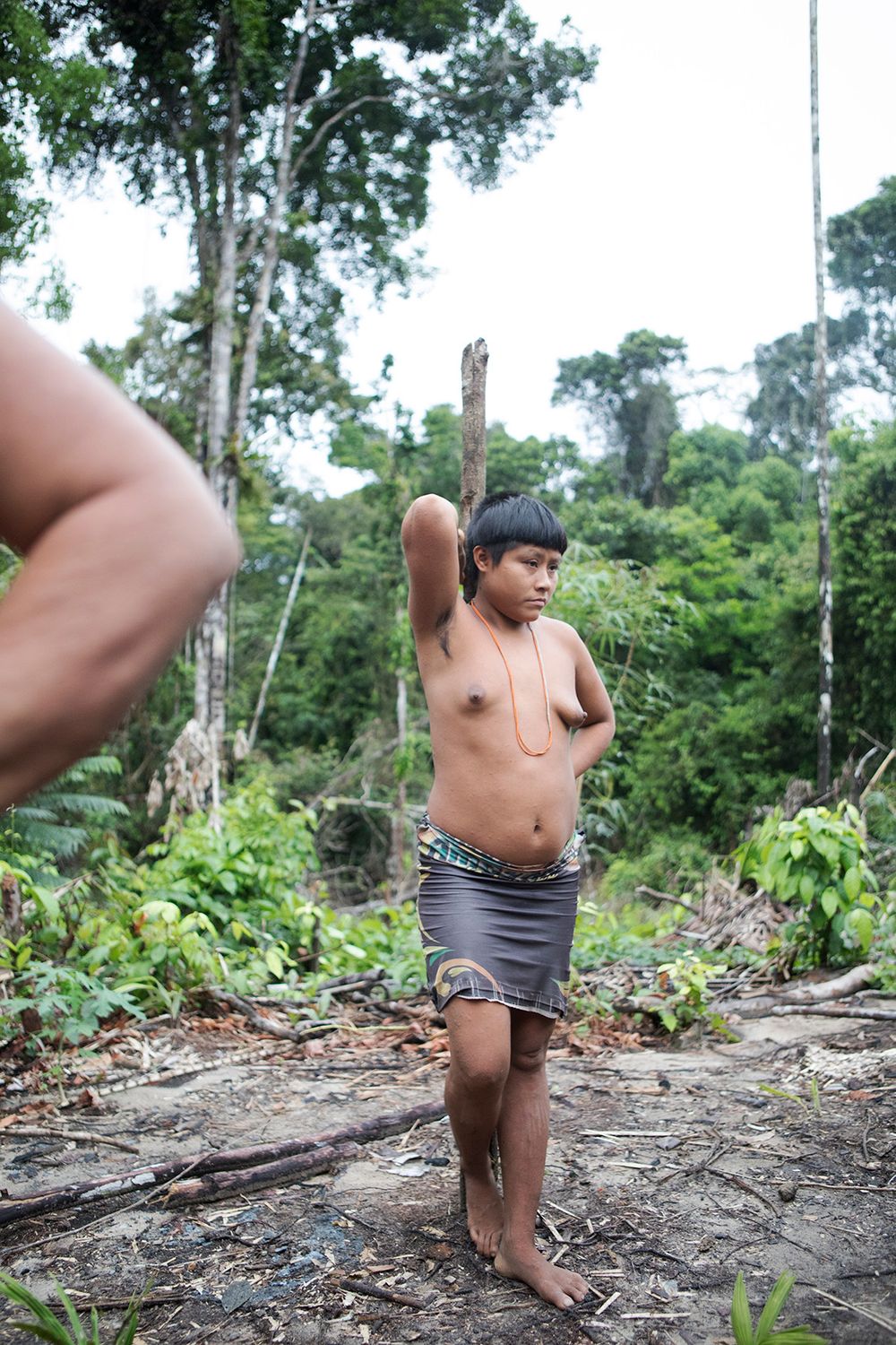 A young Korubo women at the Korubo village on the Rio Itui, Vale do Javari. Amazon