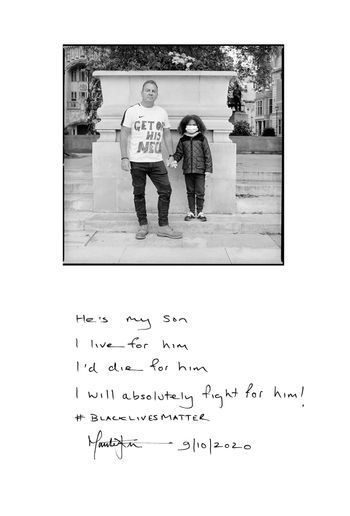 Matt Atlass and Son on a BLM protest, London. Black Lives Matter