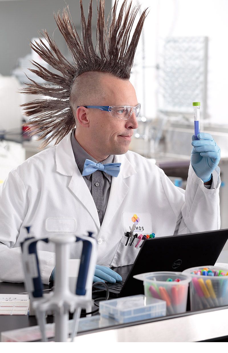 Biotech lab worker