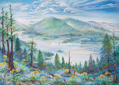 Original Commissioned by Salmon Lake Resident: Original Purchased for $1600: Giclee Prints available upon request Salmon Lake. Montana