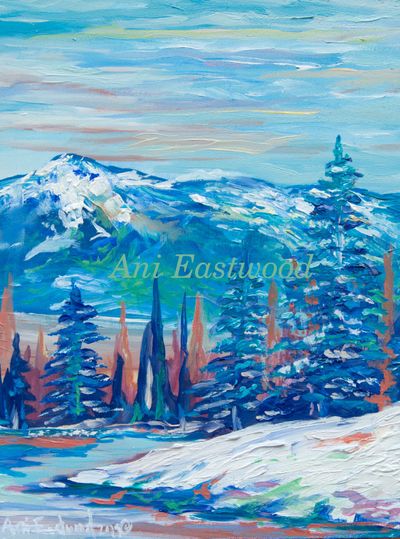 Montana Snowbowl, Oil Painting by Ani Eastwood Macklay Flats, Montana