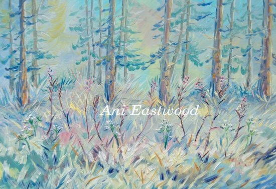 Original Oil on canvas !2"x2o" $675, full size limited edition canvas giclee reproduction $290, 11"x14' paper giclee $55 "Fireweed" 2019