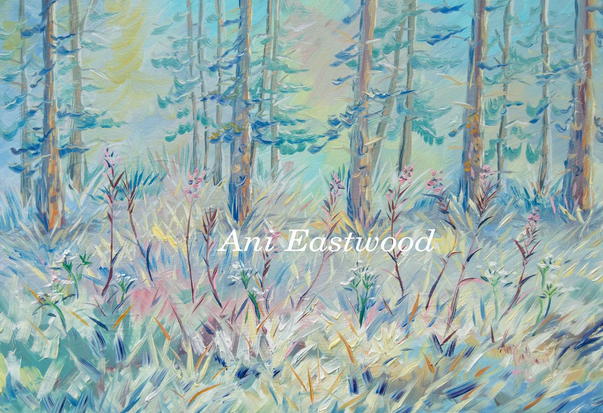 Original Oil on canvas !2"x2o" $675, full size limited edition canvas giclee reproduction $290,  11"x14' paper giclee $55 "Fireweed"  2019
