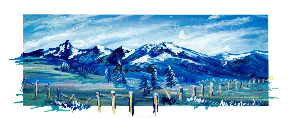 Original oil on birch 10x20: sold  Handpainted prints available "Night in the Mission Mountains Montana" 2017