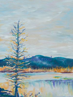 "Larch on Seeley Lake, Montana" 2019 Alternate Title" When the Larch Falls"