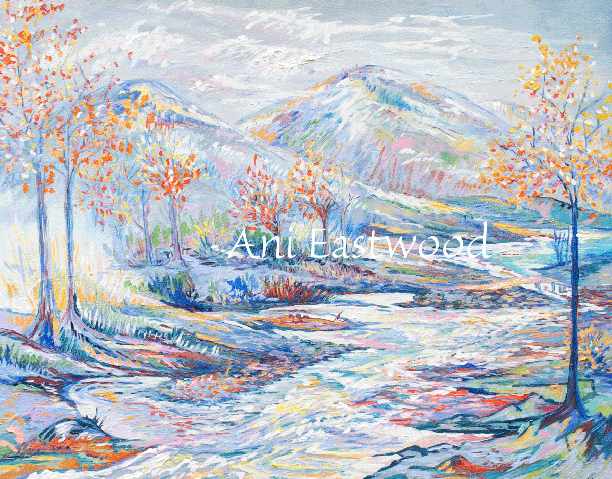 Original Oil on Canvas-Handmade wood backed frame 24"x30" Available $1600 "Fall on the Bitterroot River"