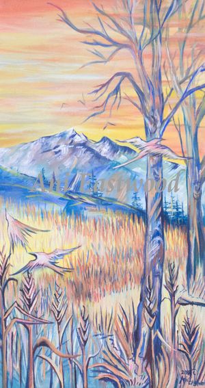 Original Oil on Canvas Sold, Full Size Limited Edition Giclee on handmade frame $260.00 10"x20" "Warm October"