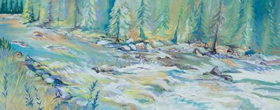 Original Oil on Canvas 20"x42" $2600, Please Contact me for Original artwork inquiries "Keeping up the Pace" 2019