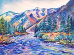 Original Oil $6800/ 36"x48" Embellished/Framed Canvas Giclee $300-$500 Please contact for size options, Fine Art Paper 9"x12" $30.00, 16"x20" $60, 18"x24" $90, Matting also available "Wild and Scenic"