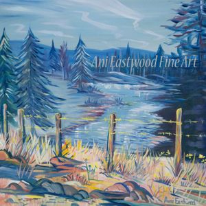Oil on Wood $250 dimensions 12"x 12", Embellished canvas giclee on handmade frame $150 "Blackfoot River in the Morning"