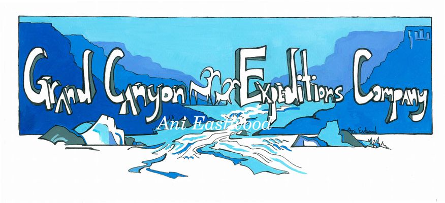 Grand Canyon Expeditions company, Pen and Ink and Acrylic Paints T-Shirt Design front 2017