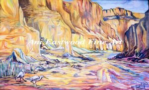 Original Oil On Canvas for sale at Rocking V Gallery, Kanab Utah, Limited Edition Canvas Giclee on handmade frame $200-$400 Please contact for size options, Fine Art Paper 16"x20" $90.00 "National Canyon"