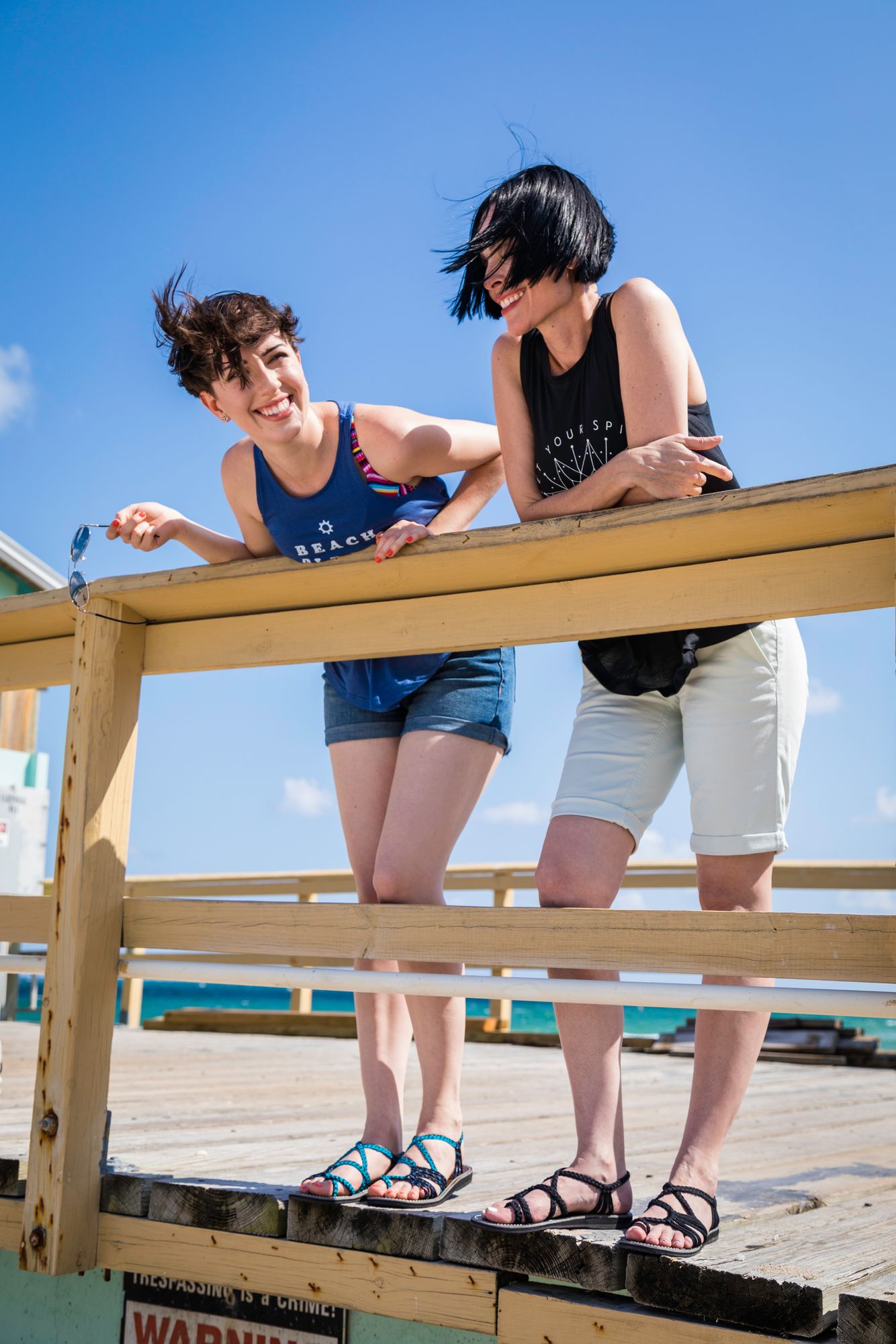 Women on pier
