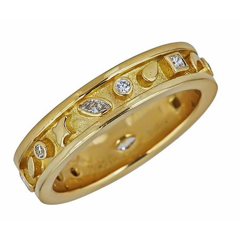 18k yellow gold, diamonds, size 6, 18k white gold, size 5.75 NARROW PASSION BAND - $2200 / available in 18k white and yellow gold