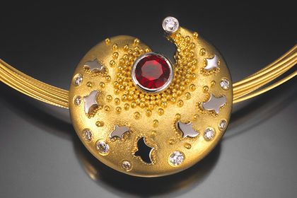 WAVE PENDANT WITH BIRDS, large