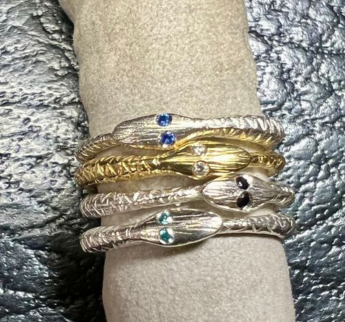 silver or 18k yellow gold, SNAKE JOURNEY RINGS