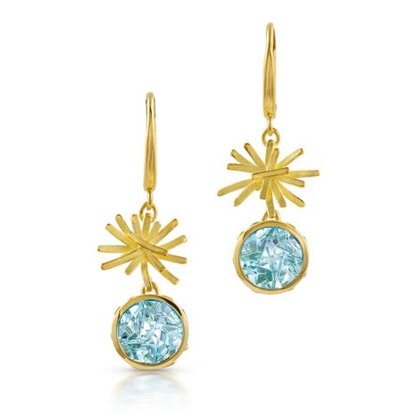 18k yellow gold, blue topaz ICE FLOWER EARRINGS - $4100 / sold - available for order
