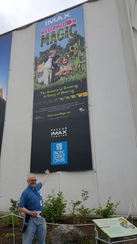 A large banner at the Pacific Science Center in Seattle 