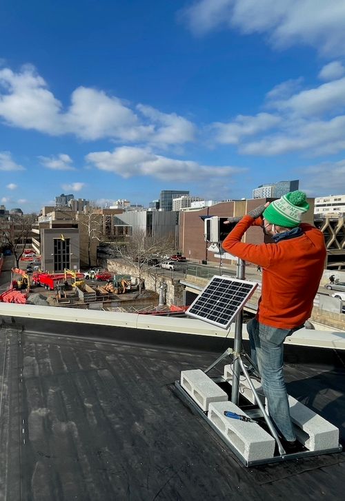 Rich finalizes the second camera angle looking West as demolition starts