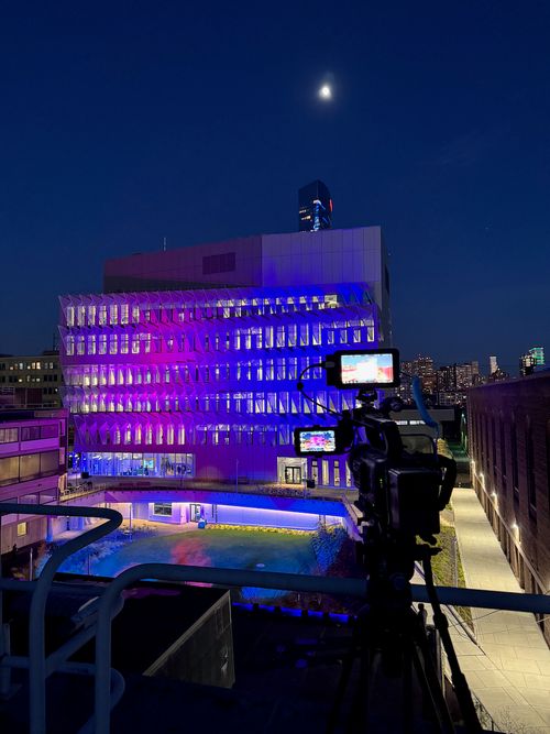 That's a wrap!  The grand opening included a colorful light show