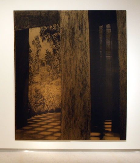 Fuga a 6 voces (Díptico VI), 2007. Serigrafía sobre seda, 250 x 220 cm. Foto: Luis Asin, cortesía Galería Marian Goodman, Nueva York.