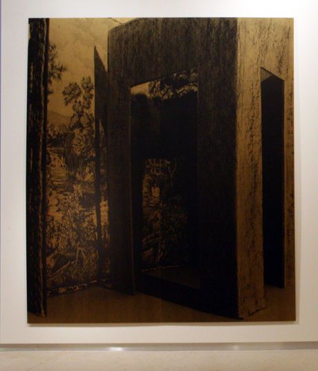 Fuga a 6 voces (Díptico XII), 2007. Serigrafía sobre seda, 250 x 220 cm. Foto: Luis Asin, cortesía Galería Marian Goodman, Nueva York. Fuga a 6 voces (Díptico XII), 200