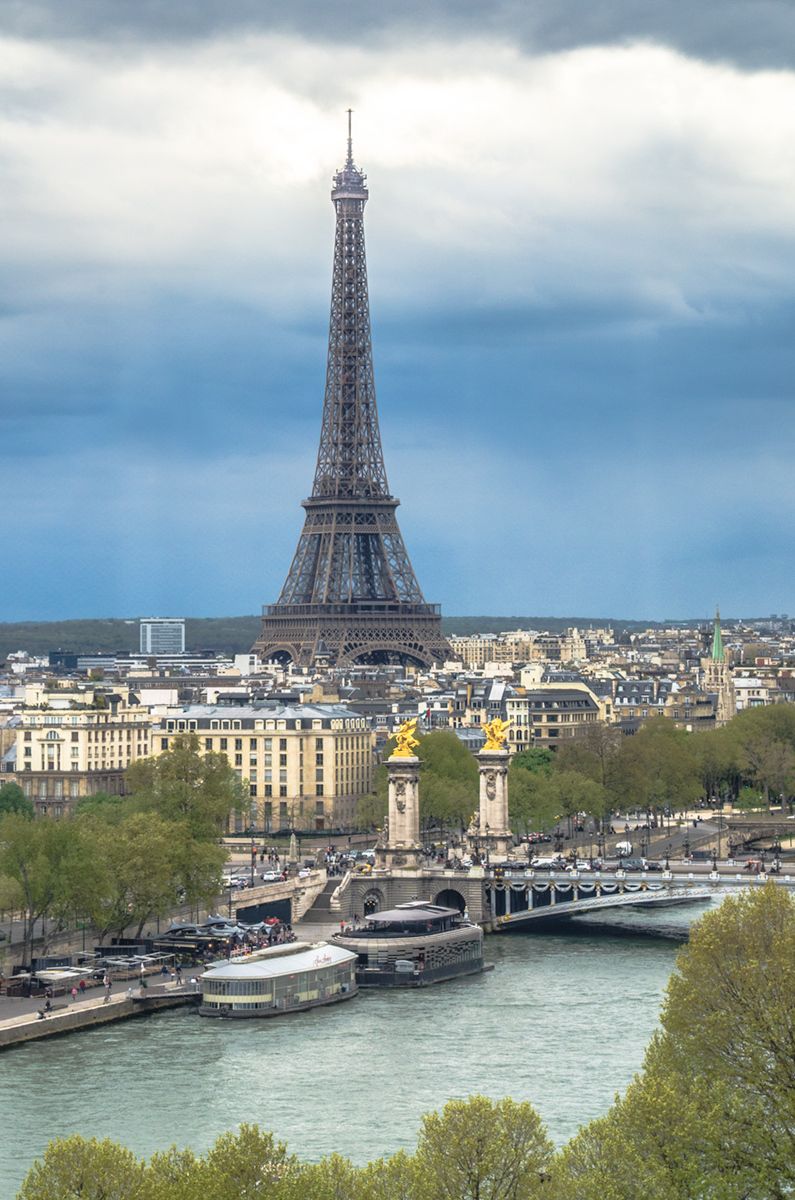 Eiffel Tower Over Paris, France