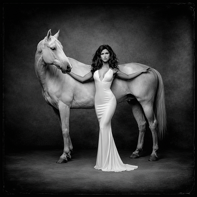 Mike Jones - White horse and woman.png