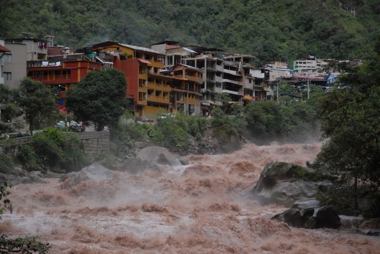 The raging Urubamba River during flood seasonMachu Picchu, Peru