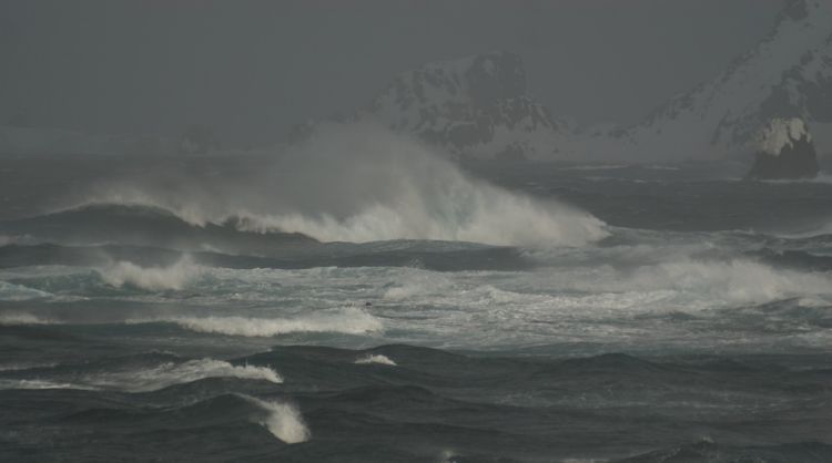 Strong ocean currents from fierce winds rock the seas.