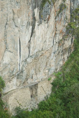 Inca Draw Bridge in Machu Picchu, Peru