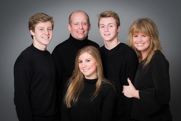 Family Portrait in Black Turtlenecks