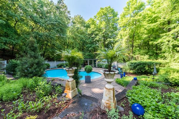 Urns with Palms Poolside Chester CT