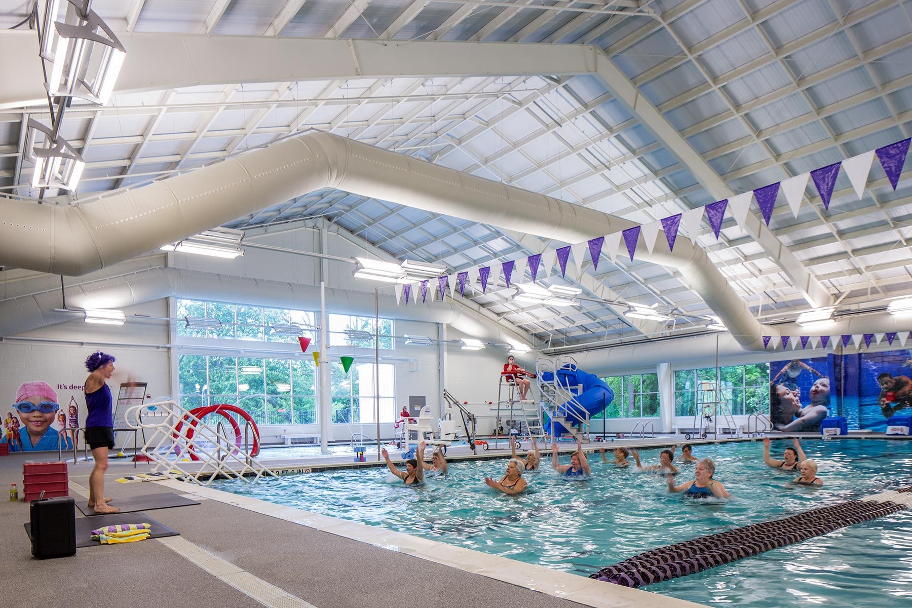 Interior views of YMCA  to show facility being used by customers.Client: Marks Thomas Architects Towson YMCA