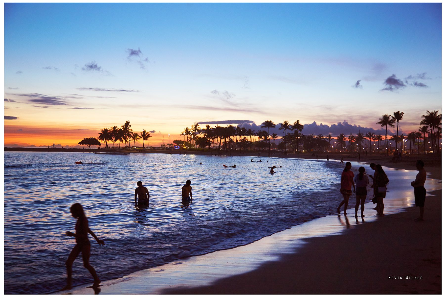 Sunset at Waikiki. Oahu.
