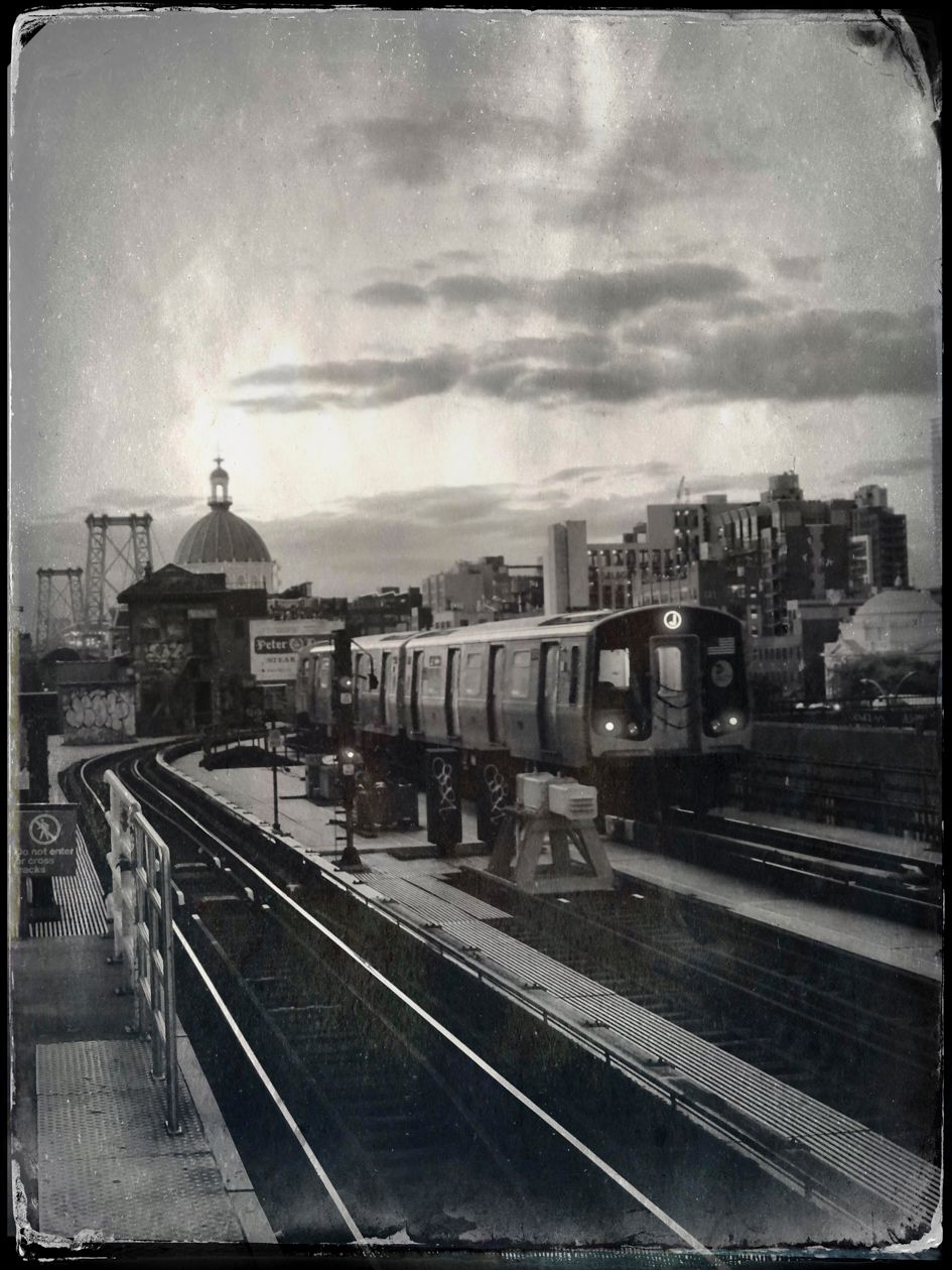  J Train at Marcy Station-late winter afternoon