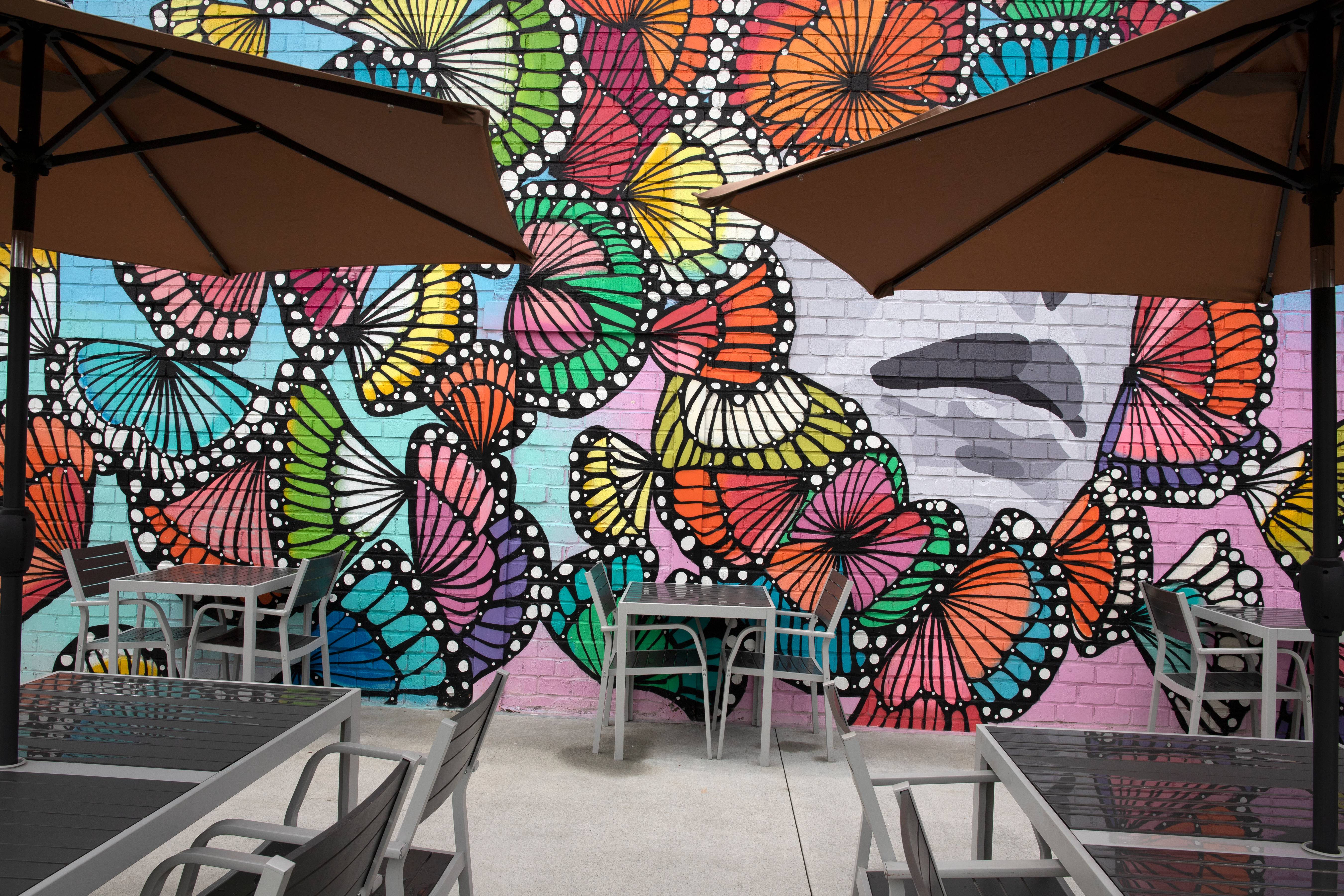 Colorful Mural and seating, Atlanta, Georgia