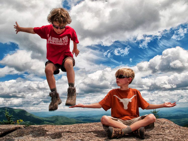 Kids on Adirondack Mts