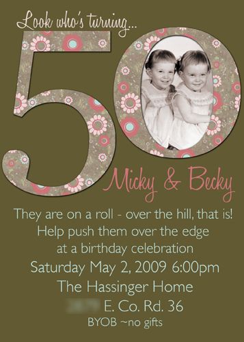 50th Birthday invitation