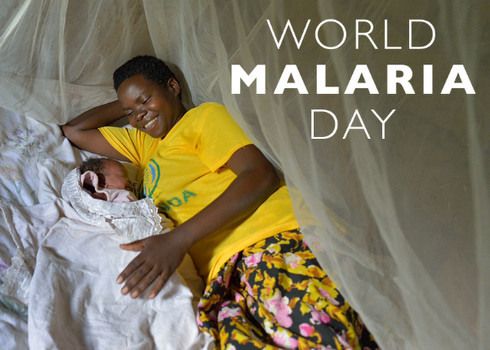 A mother and her baby draped by a bed net to prevent Malaria. Marlaria Prevention and Bed Nets in Rwanda