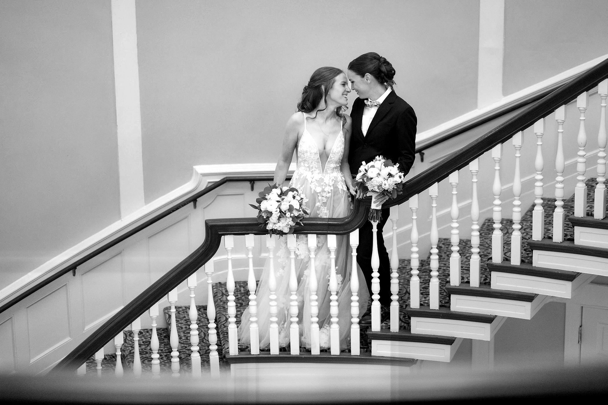 Intimacy and Elegance On The Rotunda Stairs At Tappan Hill