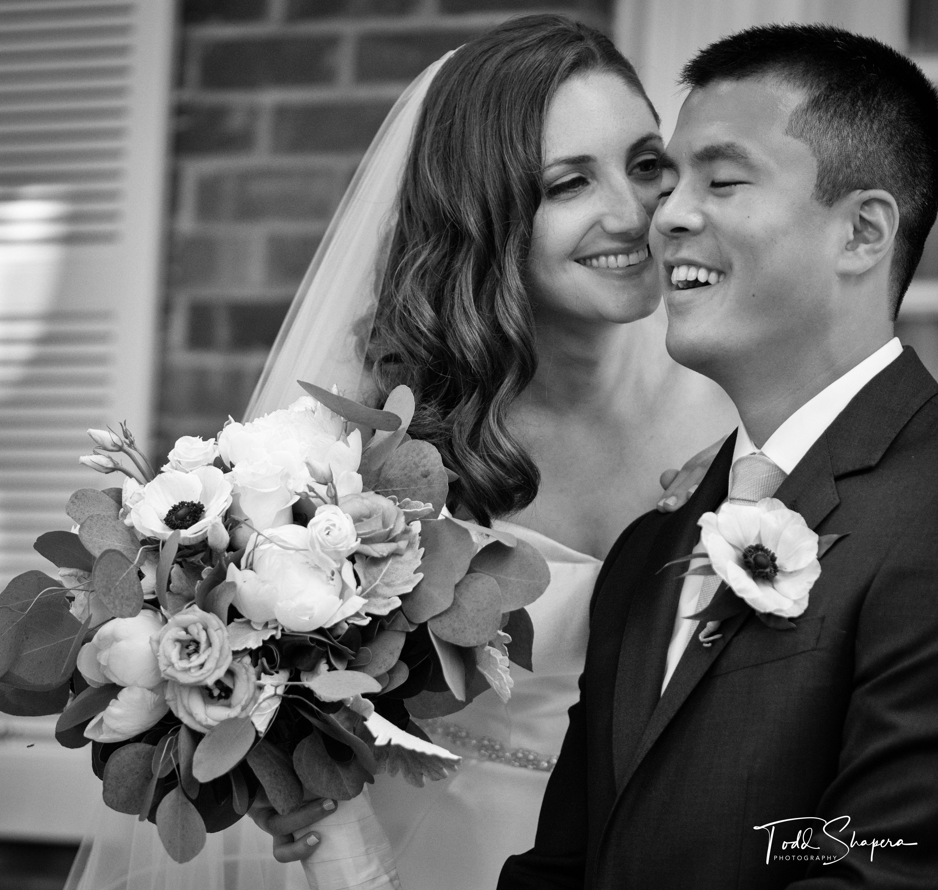 An Intimate, Happy Moment For The Bride and Groom