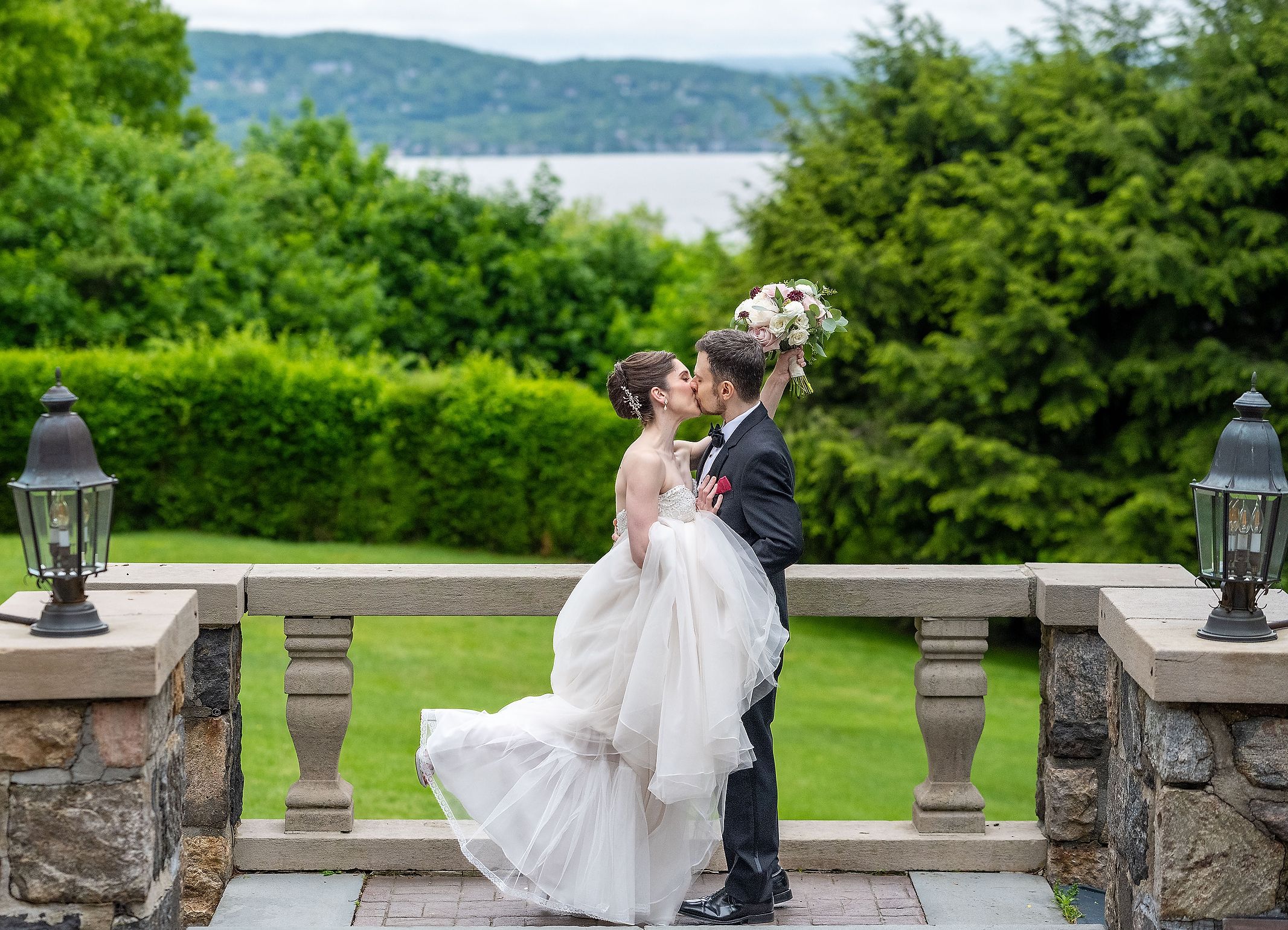 A Tappan Hill Mansion Wedding Embrace