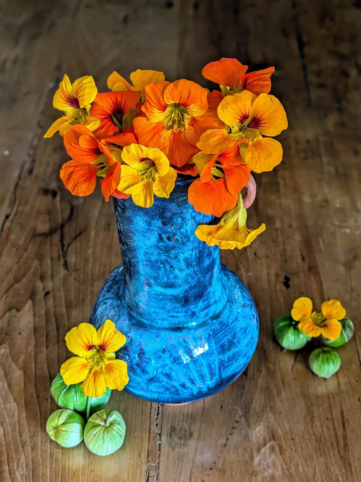 Garden To Table Nausturtium With Tomatillos