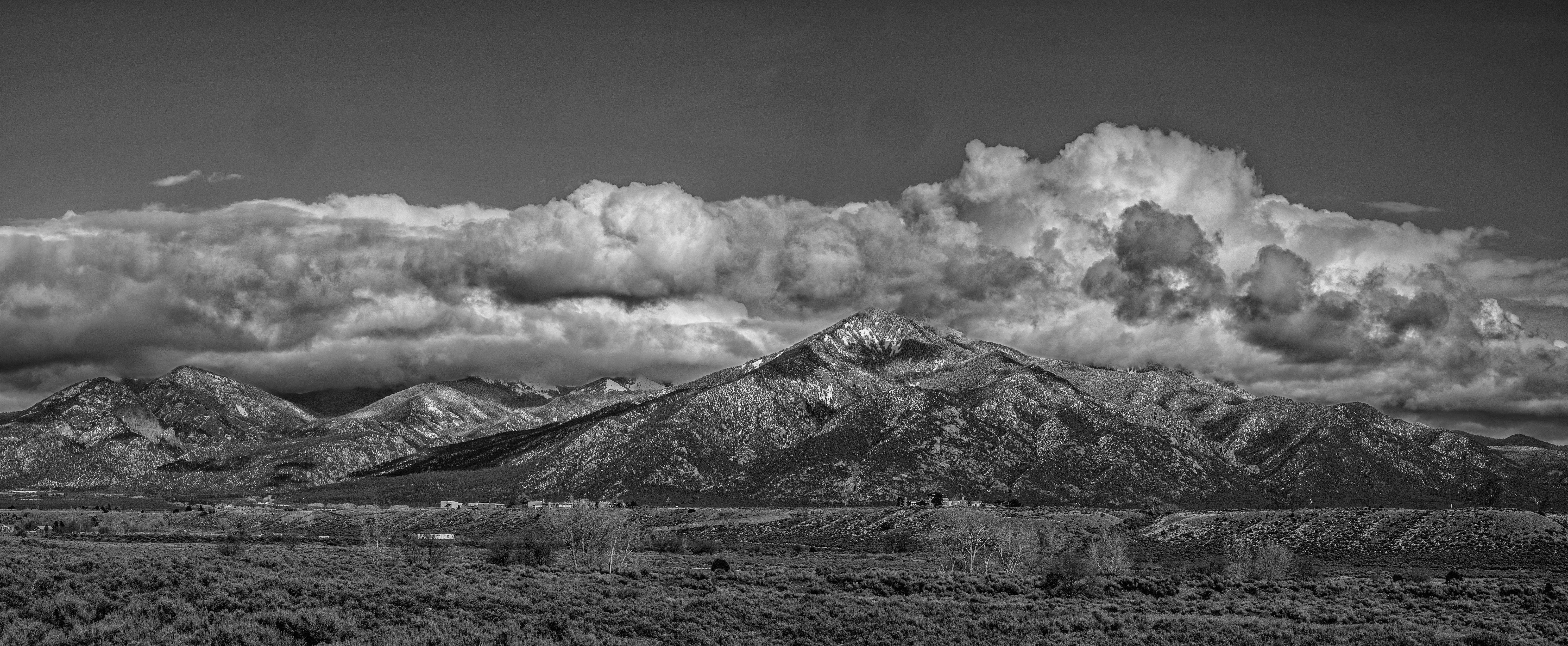 Taos Winter Landscape In Black and White