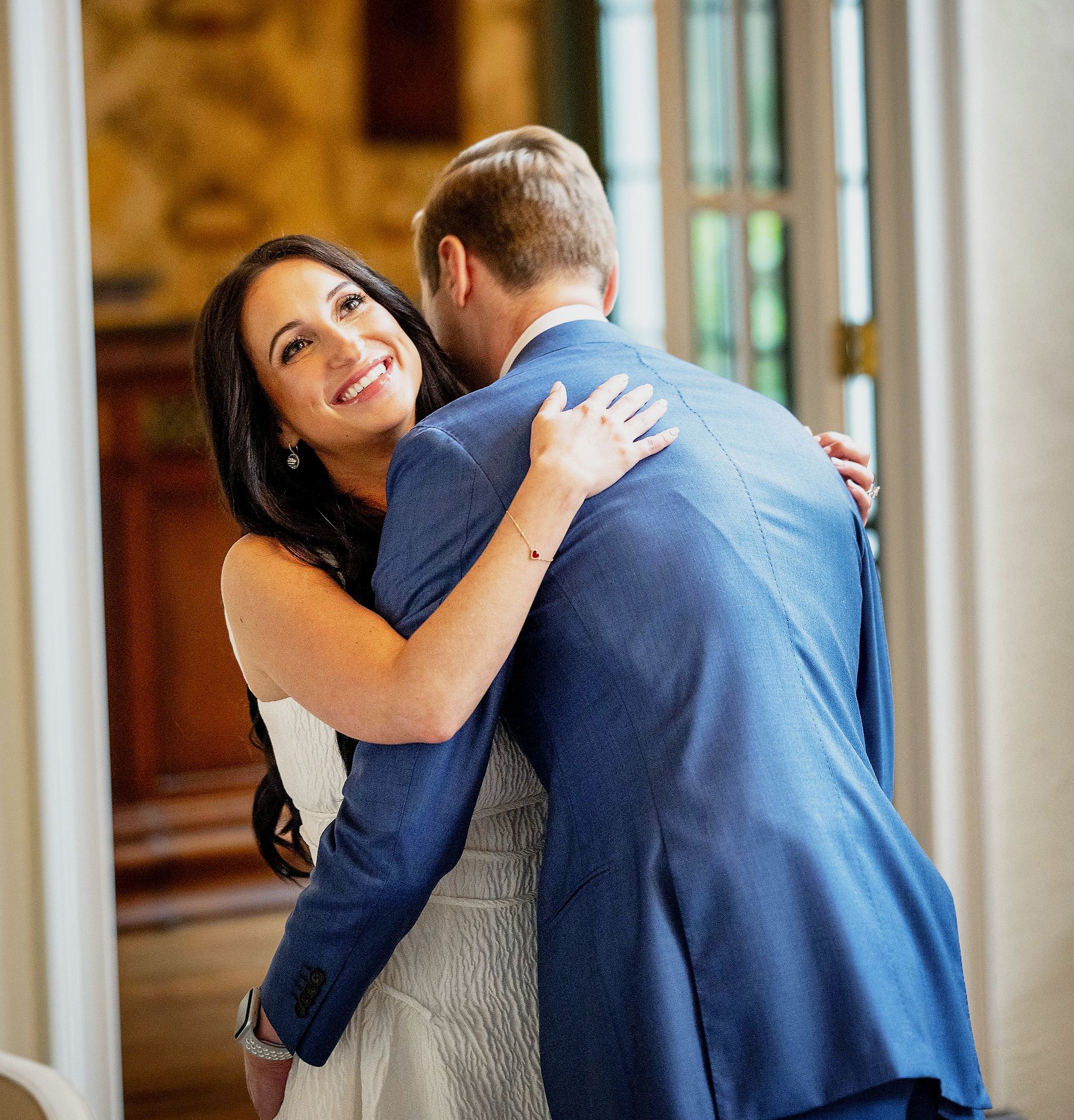 First Hug At An Intimate Westport Wedding