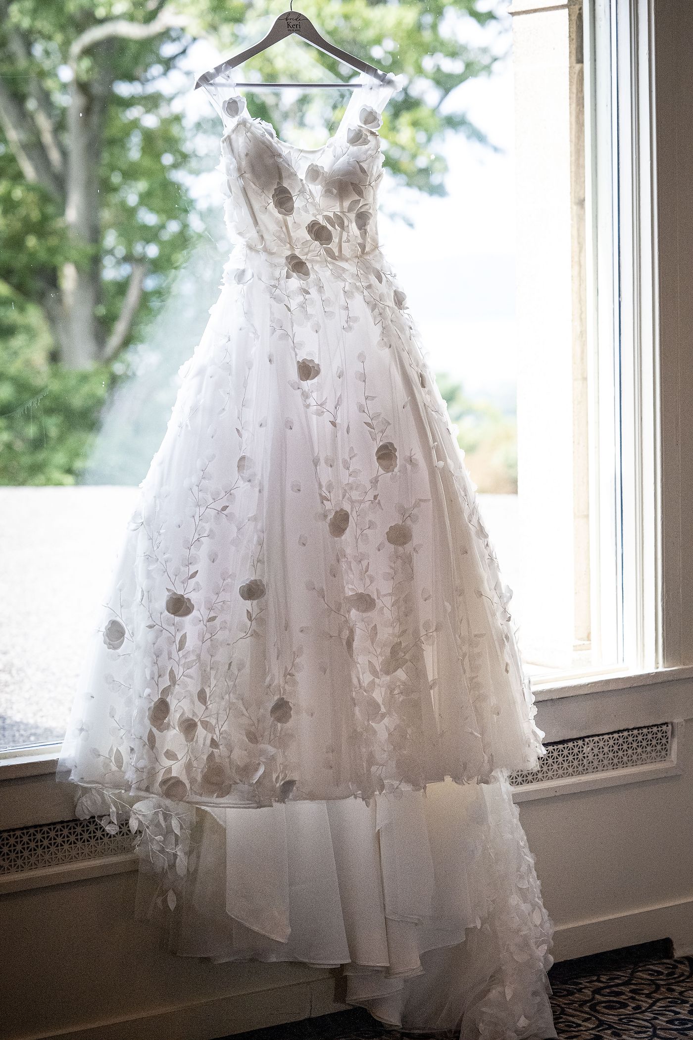 Lace Wedding Gown In The Window