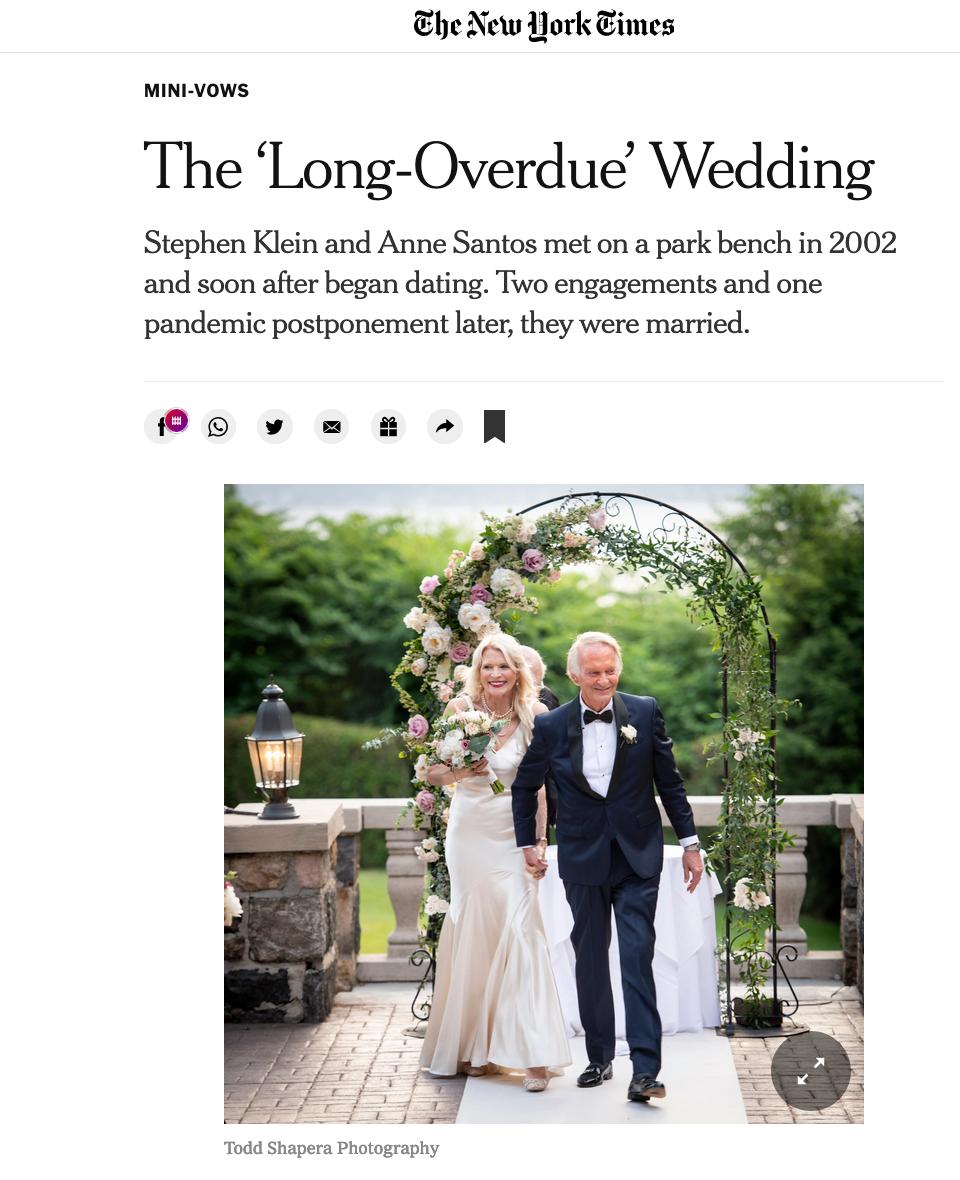 The Times features Anne and Steve's 