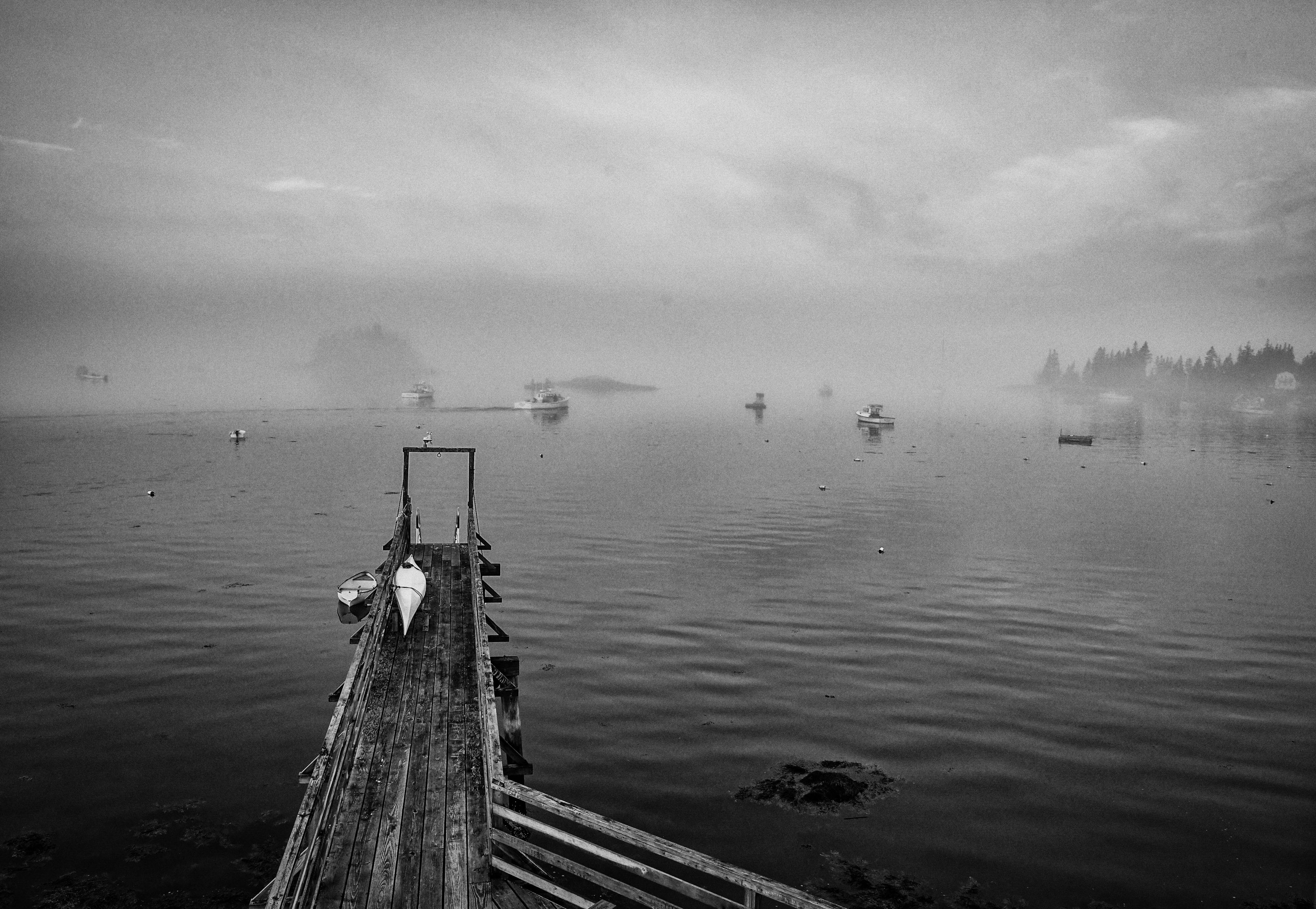 Vinalhaven Maine Dock in Fog